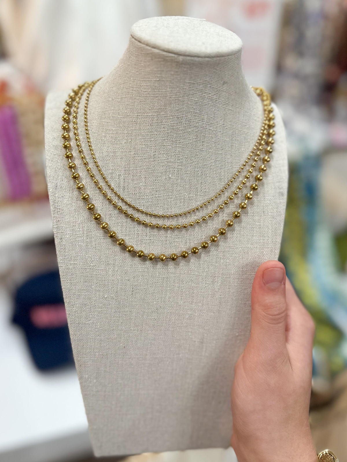 Analise Gold Beaded Layering Necklace
