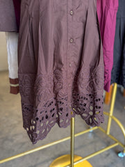 Brown Millie Cutwork Mini Dress