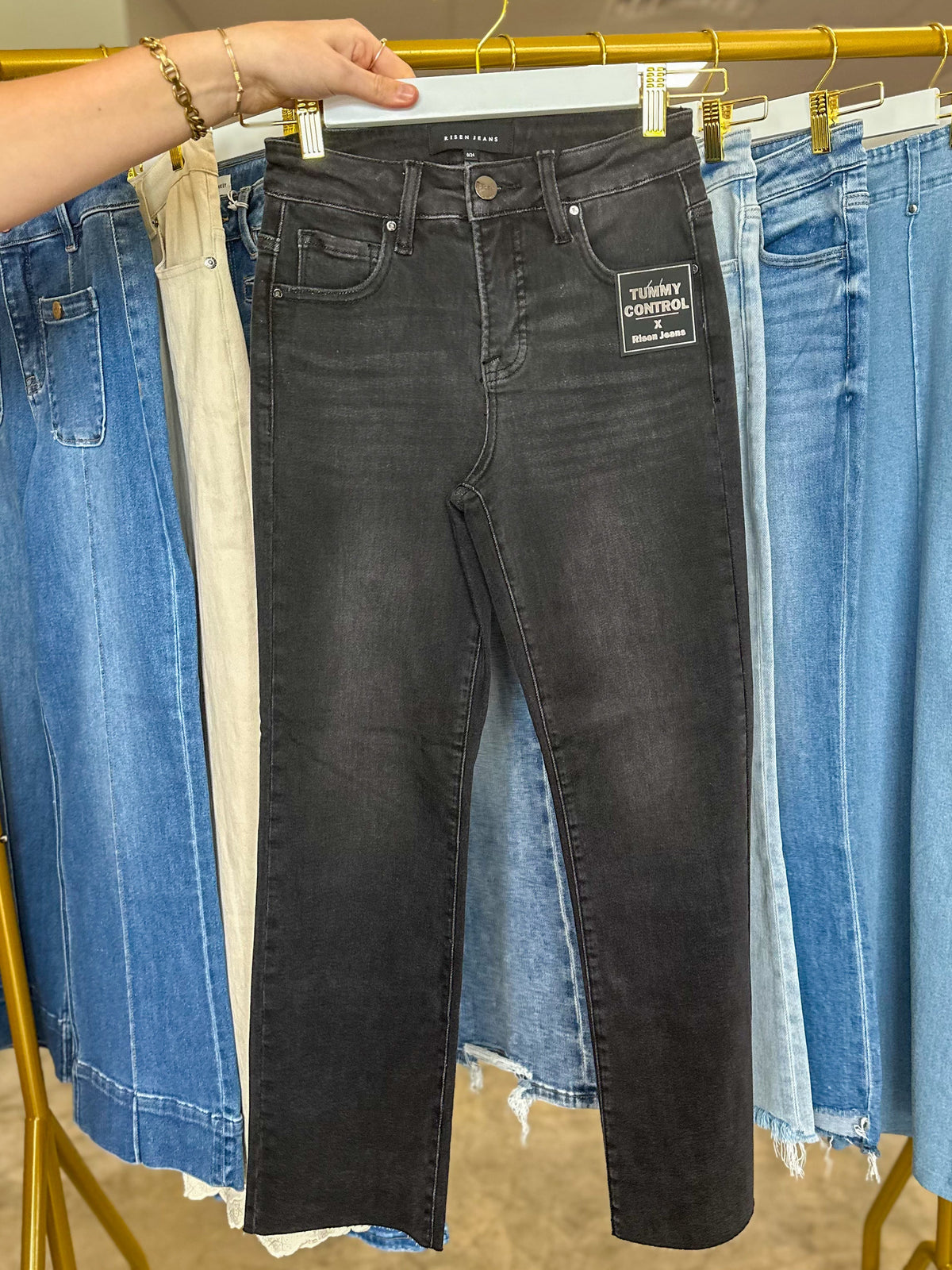 Black Midnight Muse Crop Straight Denim Jeans