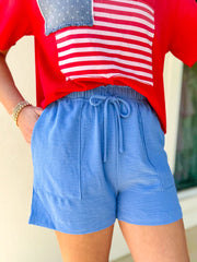 Chambray Easy Days Drawstring Shorts