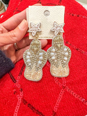 Angel at the Top of the Tree Christmas Dangling Earrings