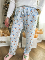 Baby Blue Unisex Vintage Santa Pajama Pants