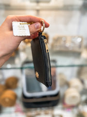 Black Little Luxe ID Leather Pouch