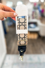 Black & White Geometric Bag Strap- Katie Loxton