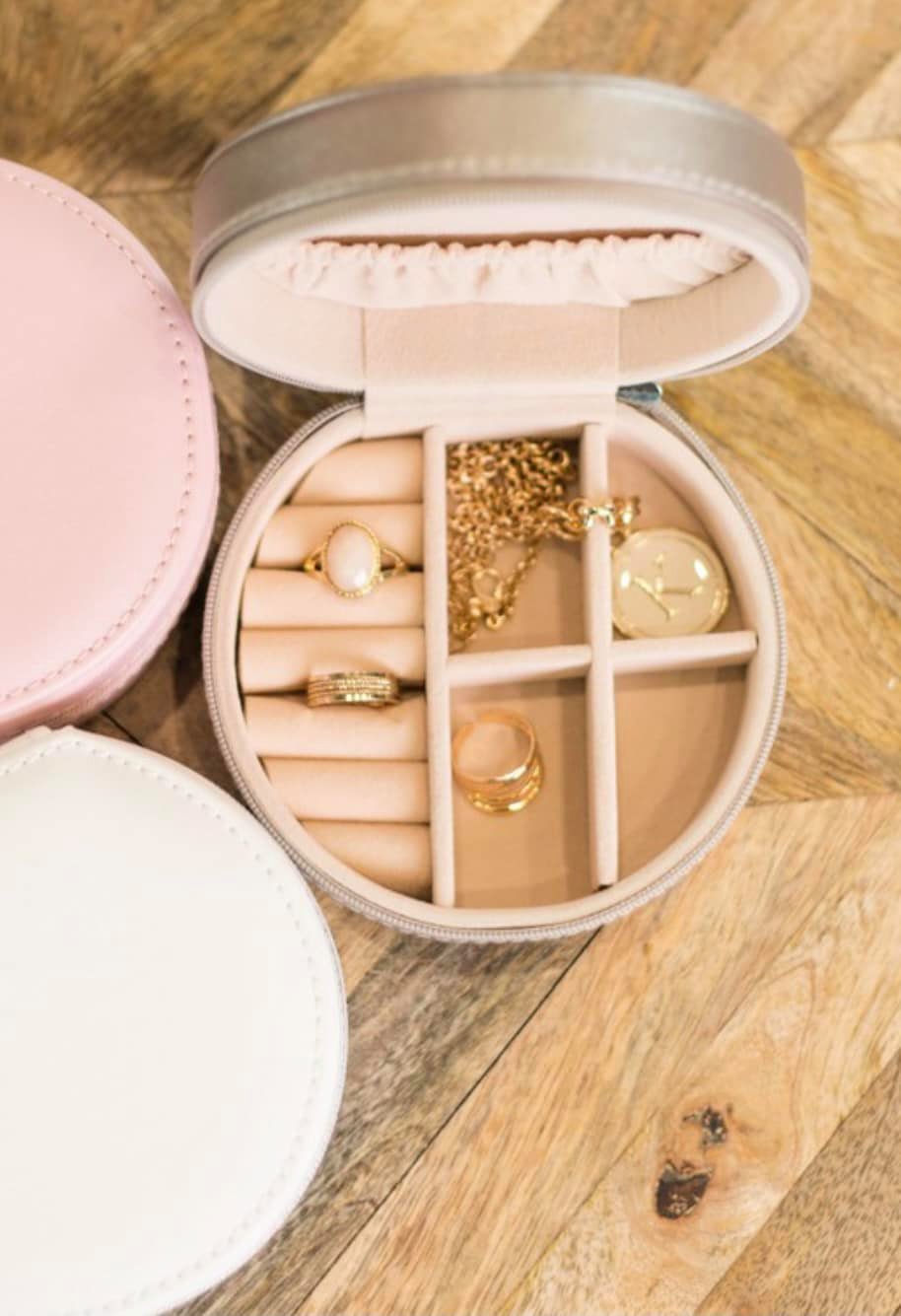 Bronze Shimmer Stylish Travel Jewelry Case