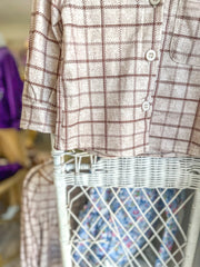 Brown Plaid Button Down Shirt