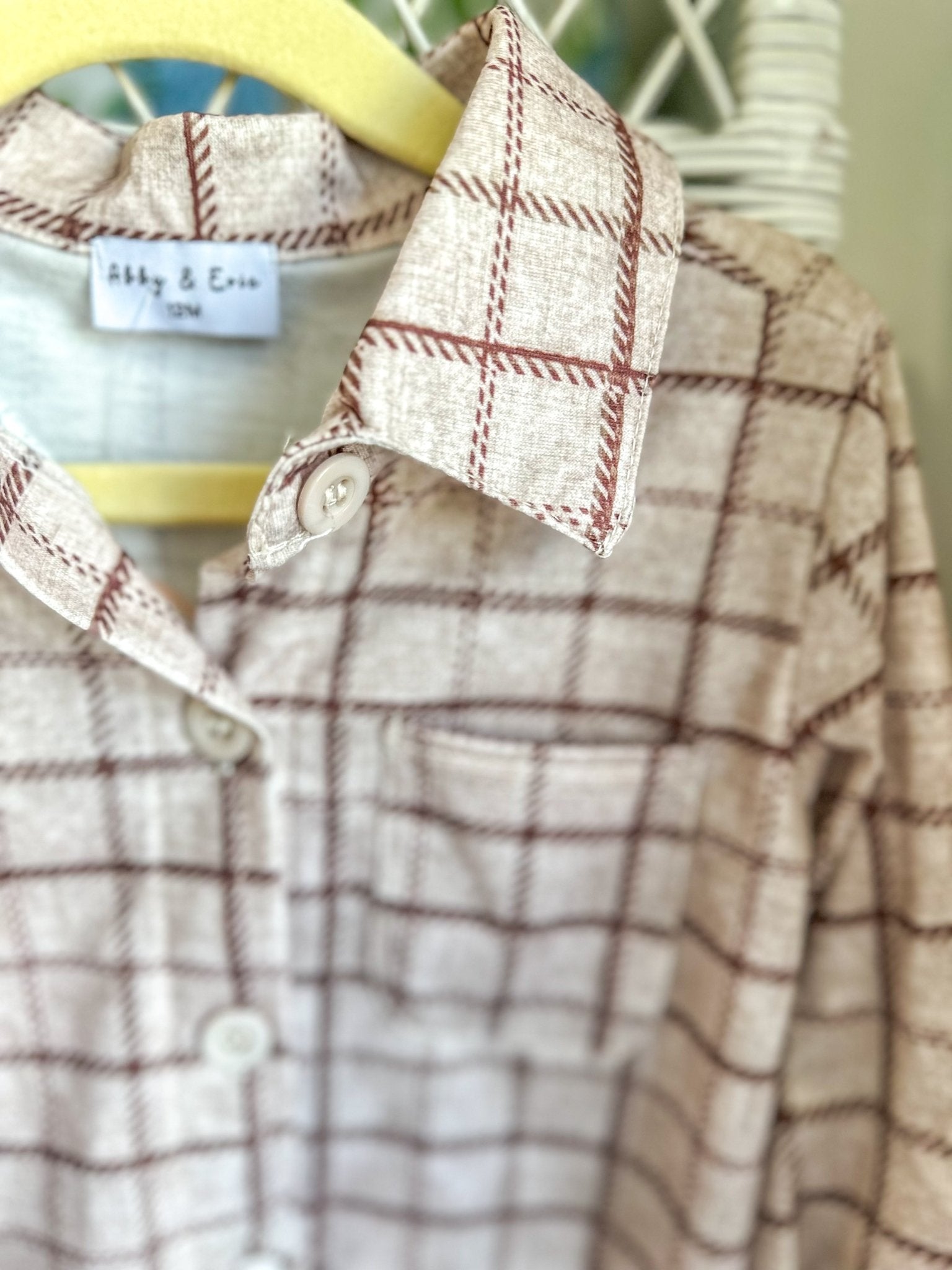 Brown Plaid Button Down Shirt