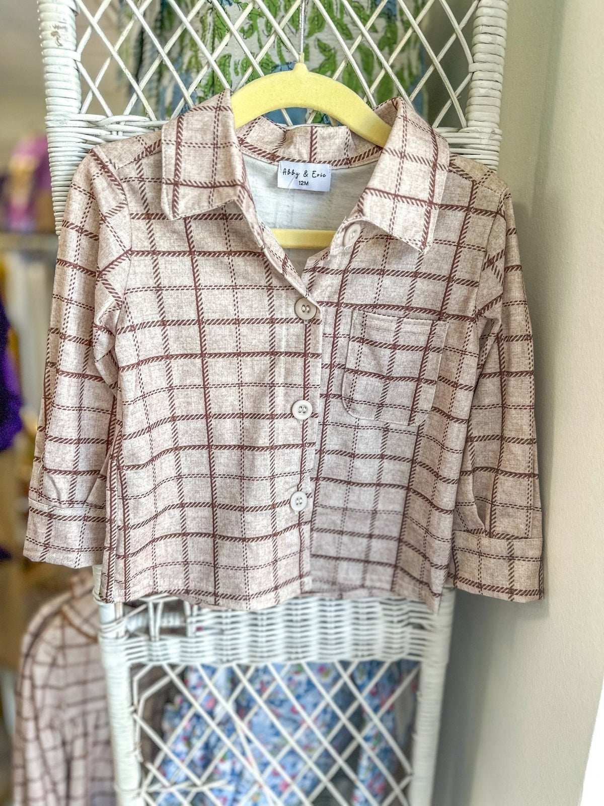 Brown Plaid Button Down Shirt