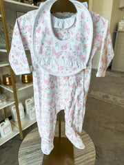 Butterflies Print Crossover Footie