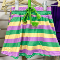 Child's Striped Mardi Gras Skort