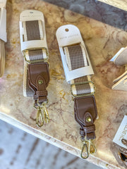 Chocolate Stripe Bag Strap- Katie Loxton