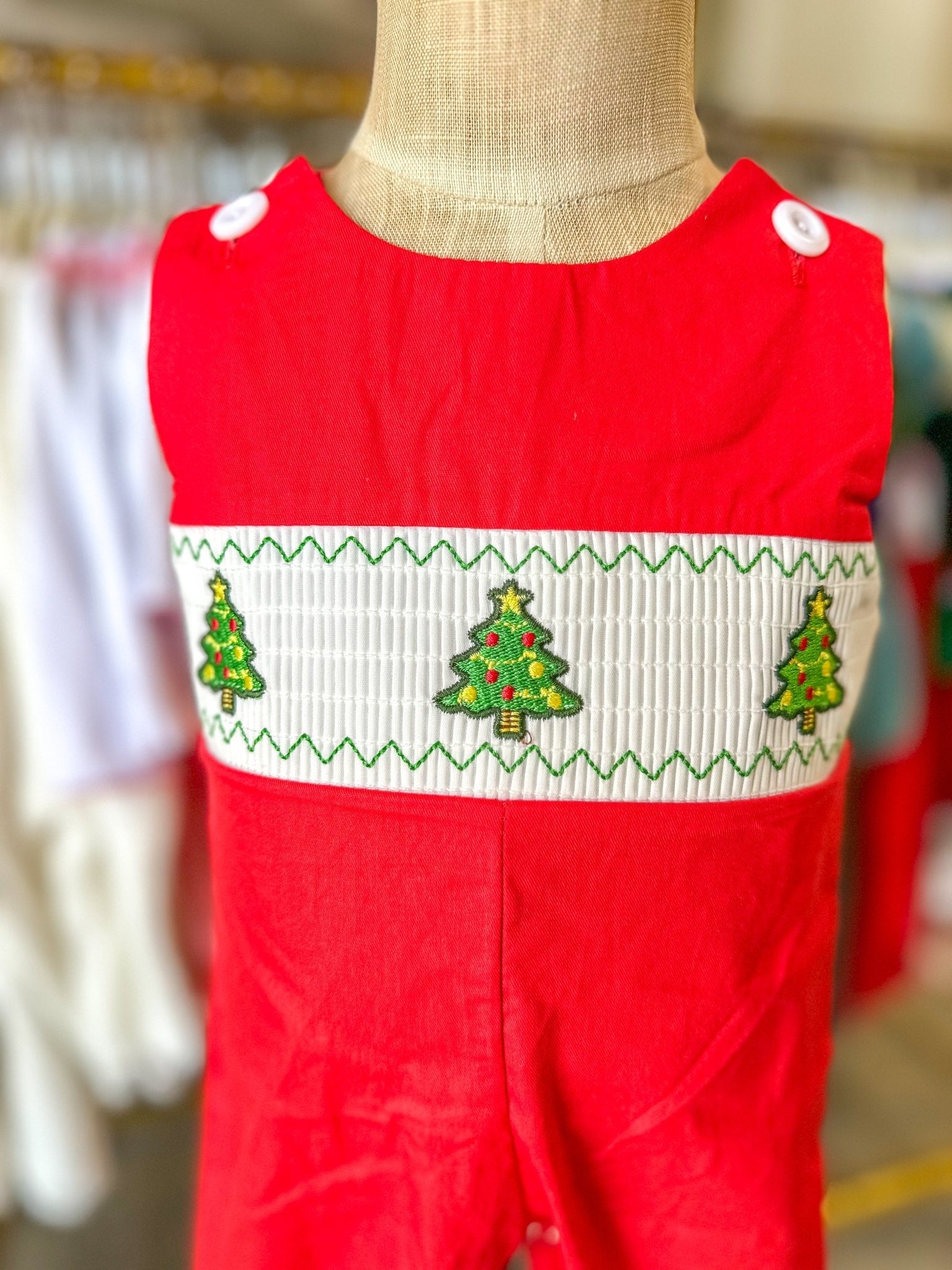 Christmas Baby Boys Romper: Adorable Green Christmas Tree Embroidery