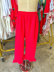 Christmas Red Girls Embroidered Pajamas