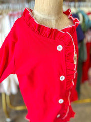 Christmas Red Girls Embroidered Pajamas