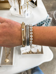 Chunky Gold and Silver Flex Bangles